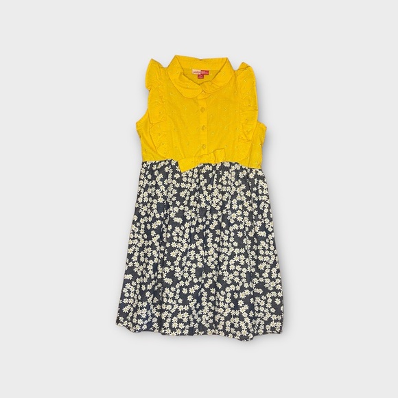 Penelope Mack Other - Penelope Mack Daisy Print Chambray Ruffle Dress